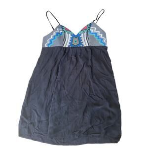 Love Stitch Women’s Embroidered Mini dress Spaghetti Straps Multicolored LARGE